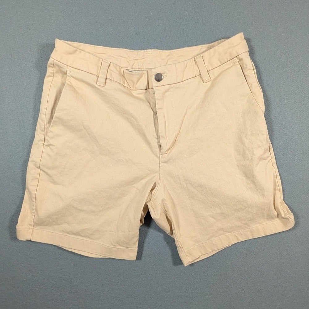 Lululemon Commission Short 7" Mens 32 Tan Khaki Warpstreme Chino Golf LM7AUDS